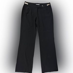 NWT Dolce Gabbana black wool viscose straight leg pants with metal detail